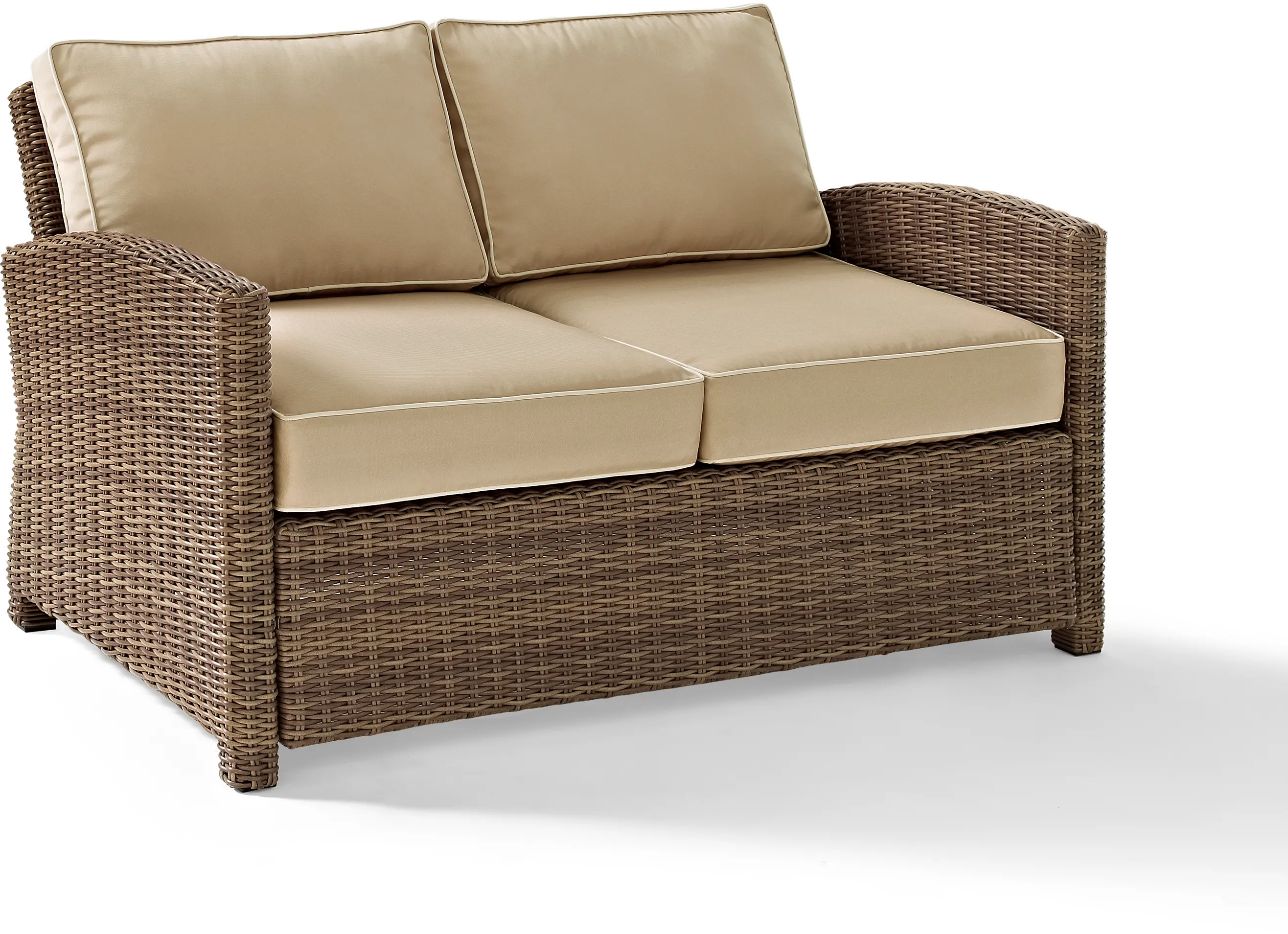 Bradenton Sand and Wicker Patio Loveseat