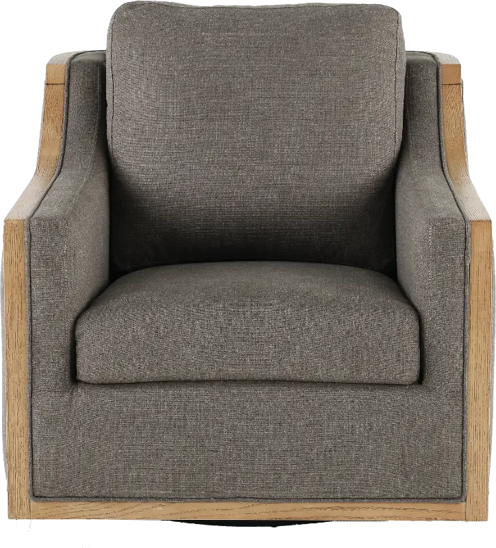 Bayly Charcoal Gray Swivel Barrel Accent Chair