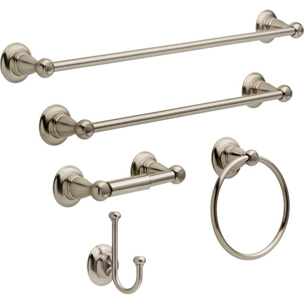 Delta Porter 18 in. Towel Bar with Glass Shelf in Brushed Nickel 78410-BN