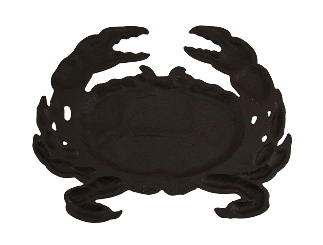 Zeckos Set of 3 Cast Iron Crab Rustic Brown Stepping Stones