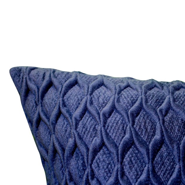 Oversize Fishnet Ruched Velvet Square Throw Pillow Edie home