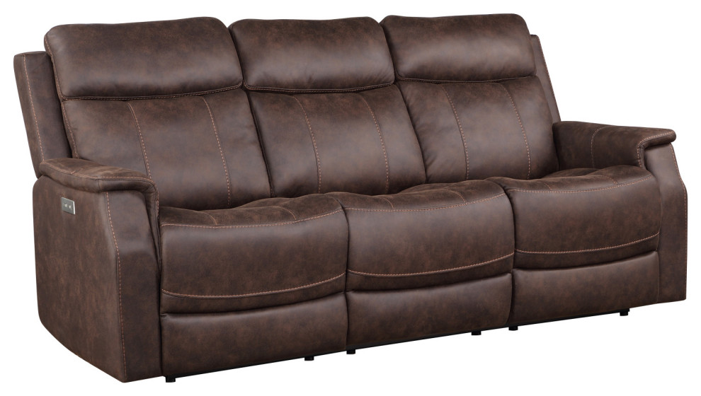 Valencia Power Recliner Sofa Walnut   Contemporary   Sofas   by Steve Silver  Houzz