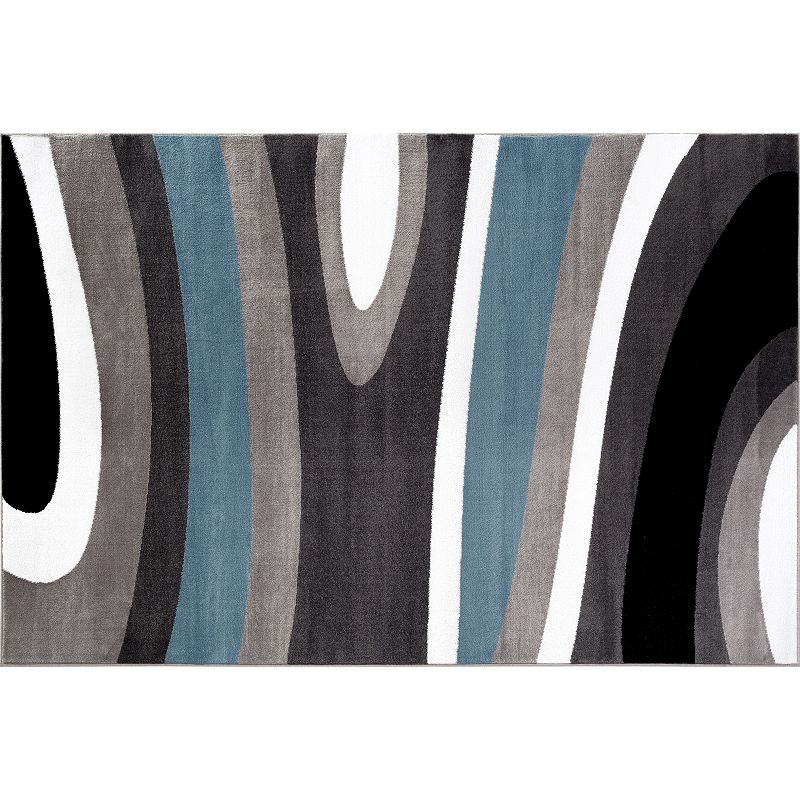 World Rug Gallery Alpine Contemporary Modern Waves Rug