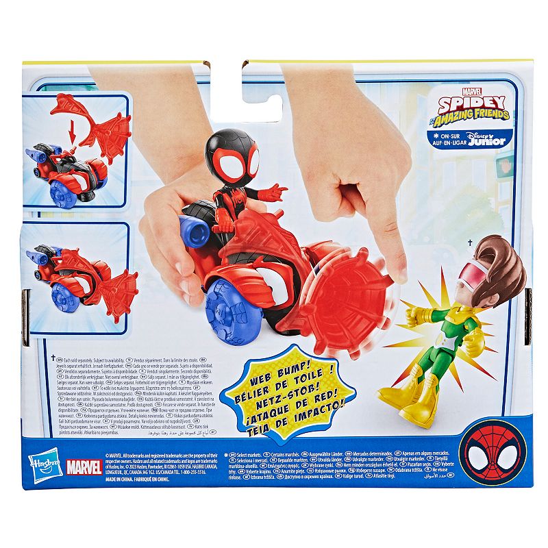 Marvel Spidey and His Amazing Friends Miles Morales Spider-Man Techno Racer Set by Hasbro