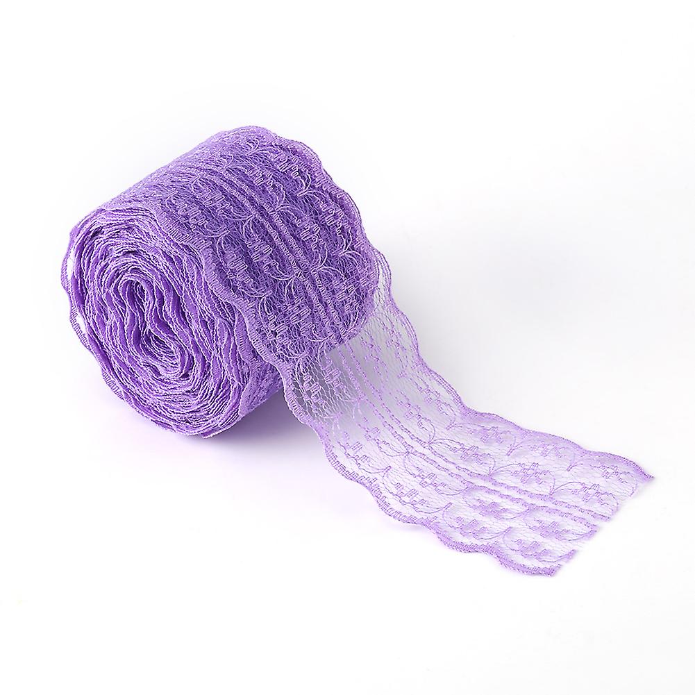 10m/roll 4.5cm Width Lace Ribbon Diy Decorative Lacework For Wedding Birthday Christmas(purple)