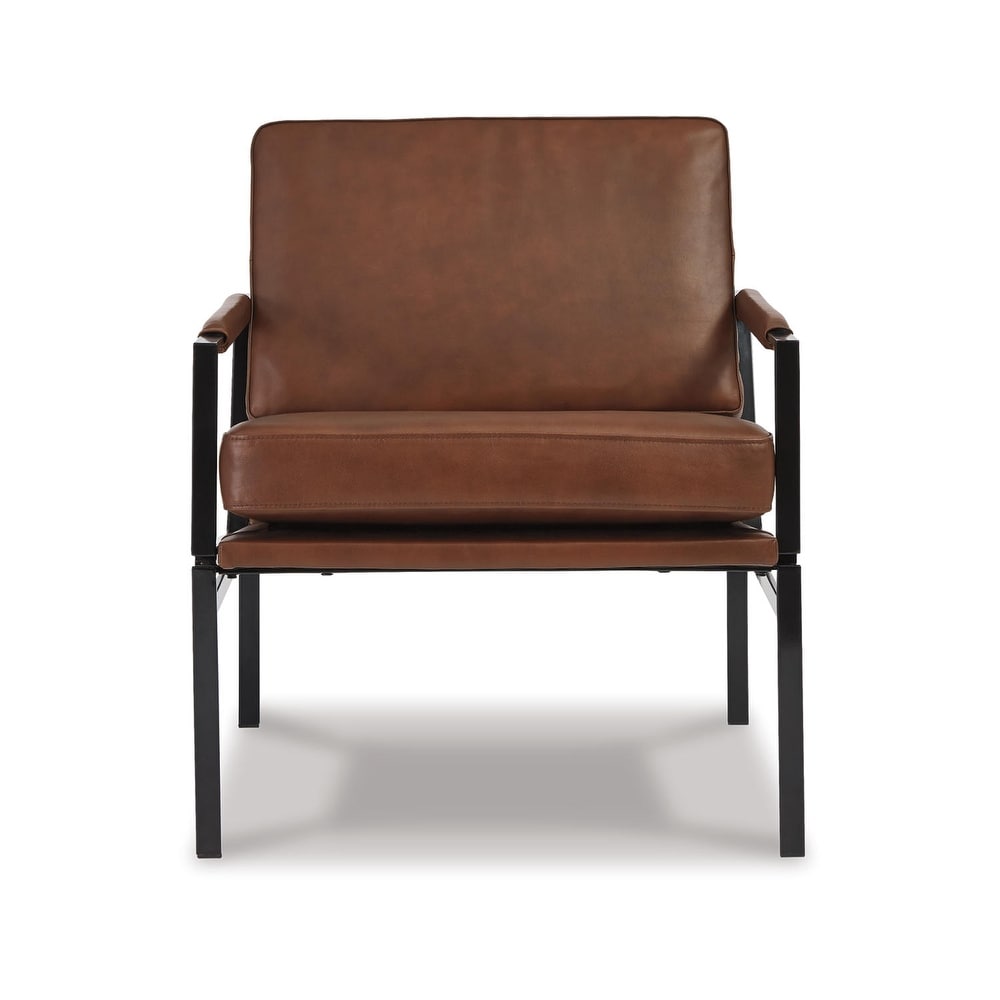 Signature Design by Ashley Puckman Mid Century Modern Leather Accent Chair   29\