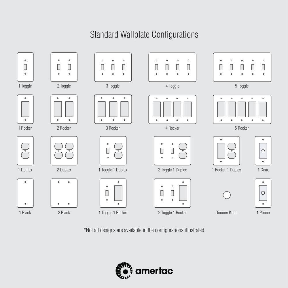 AMERELLE Georgian 2 Gang 1-Toggle and 1-Rocker Metal Wall Plate - Satin Nickel 54TRN