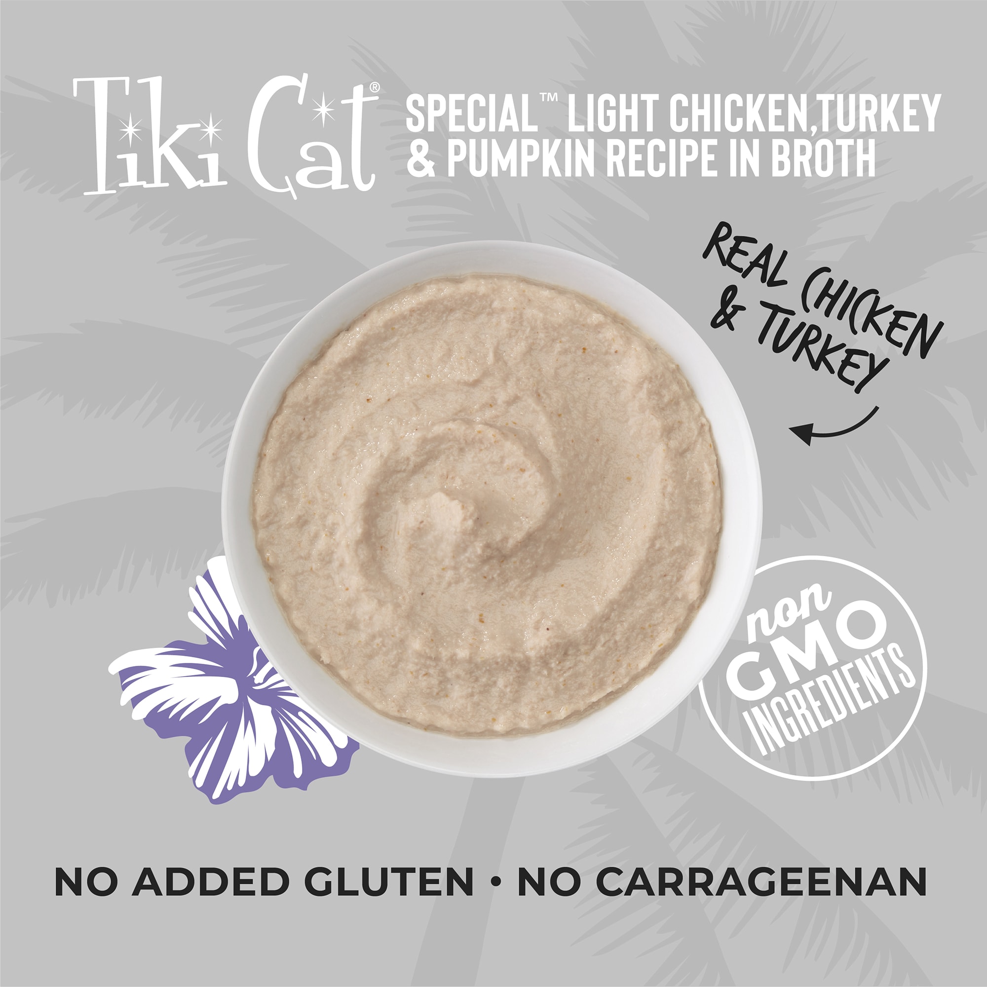 Tiki Cat Special Mousse Light Turkey  Chicken Wet Food， 2.4 oz.， Case of 12