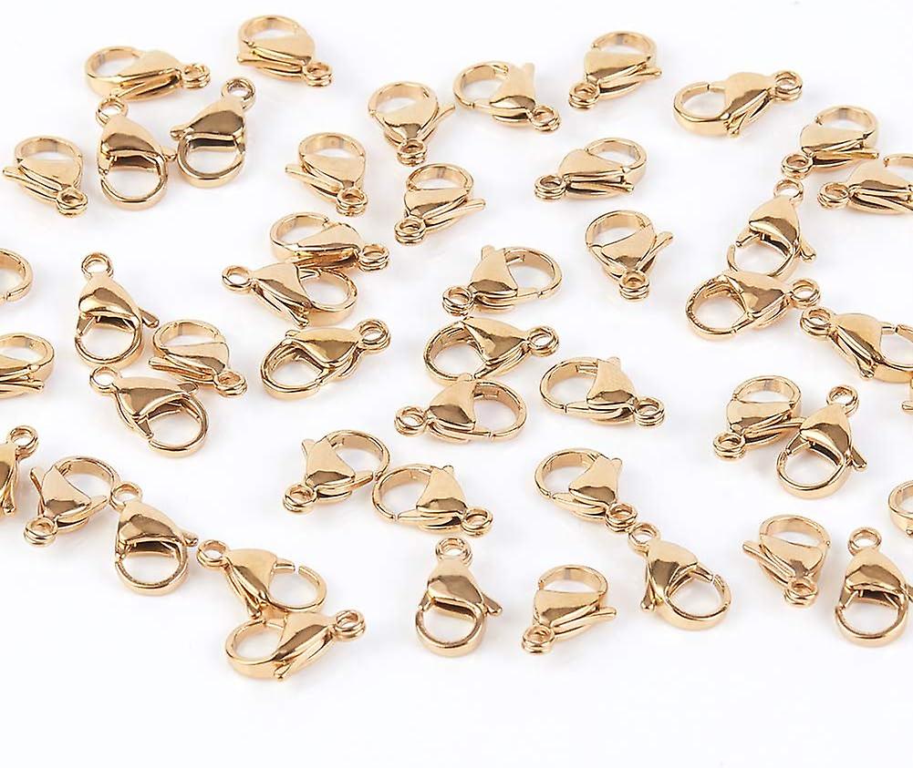 100pcs Lobster Claw Clasps Lanyard Snap Clips Grade A 304 Stainless Steel Jewelry Lobster Clasp Fastener Hook Clasps For Necklaces Bracelet Jewelry Ma