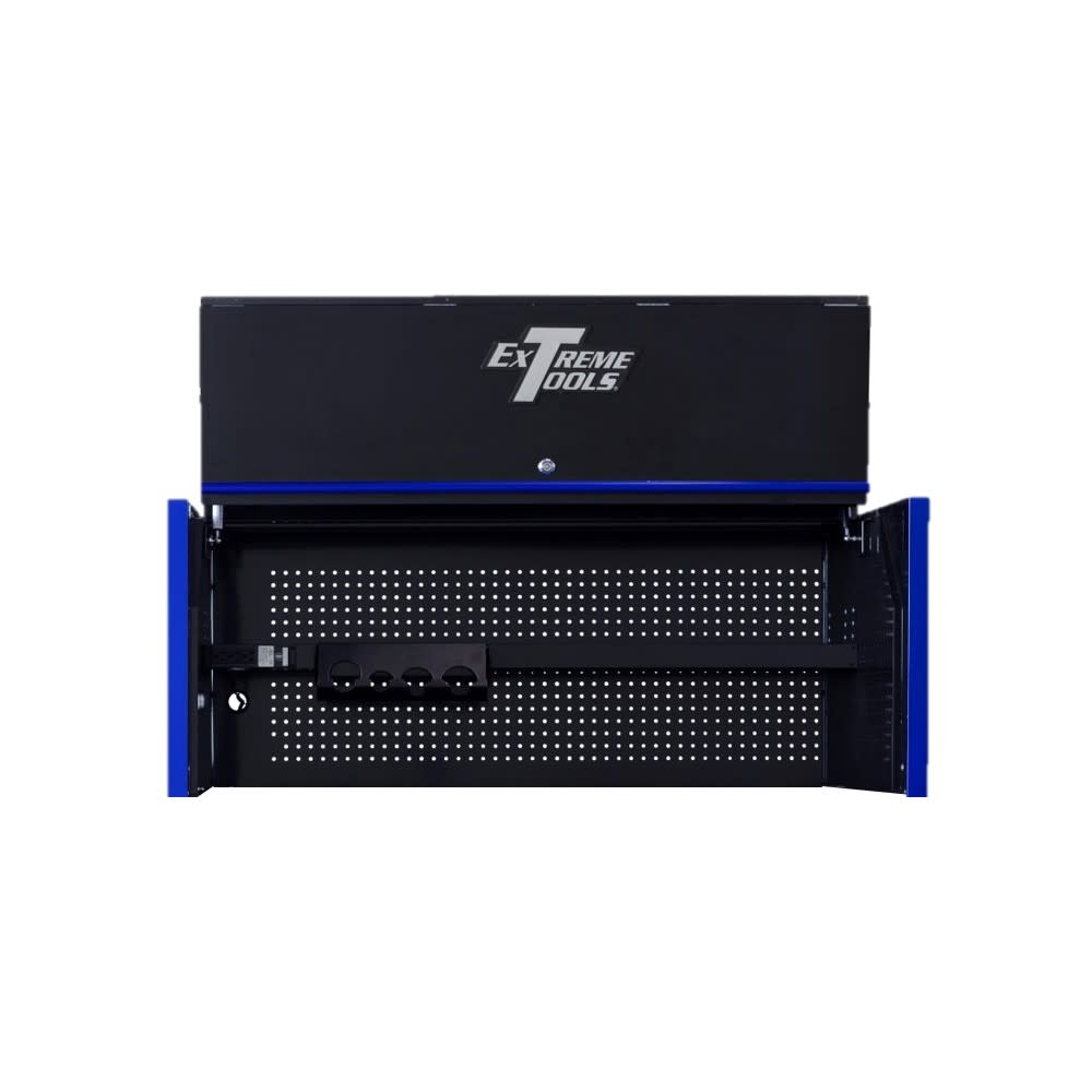 Extreme Tools 55 Black Power Workstation Hutch with Blue