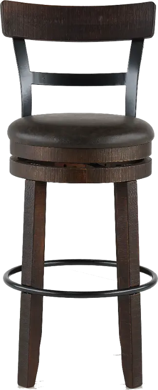 Barrel Tobacco Brown Swivel Bar Stool