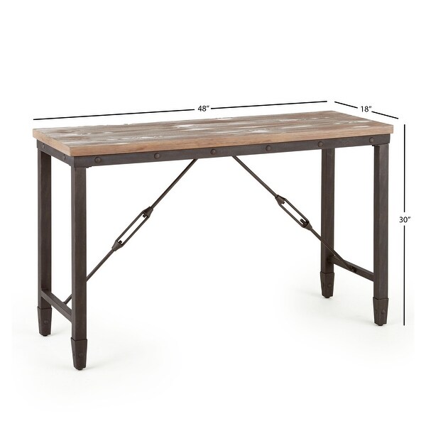 Carbon Loft Gatling Industrial Style Wood and Metal Sofa Table