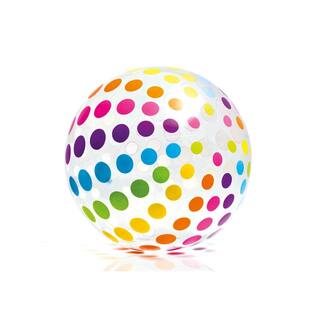 Intex Jumbo Multi-Color Inflatable Glossy Big Polka-Dot Colorful Giant Pool Beach Ball 59065EP-WMT