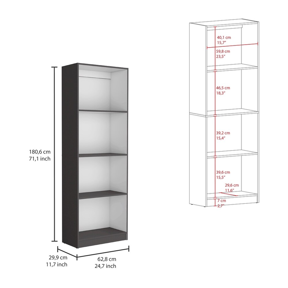 Kenyon Tall 5 Shelf Wide Bookcase Set of 2   N/A