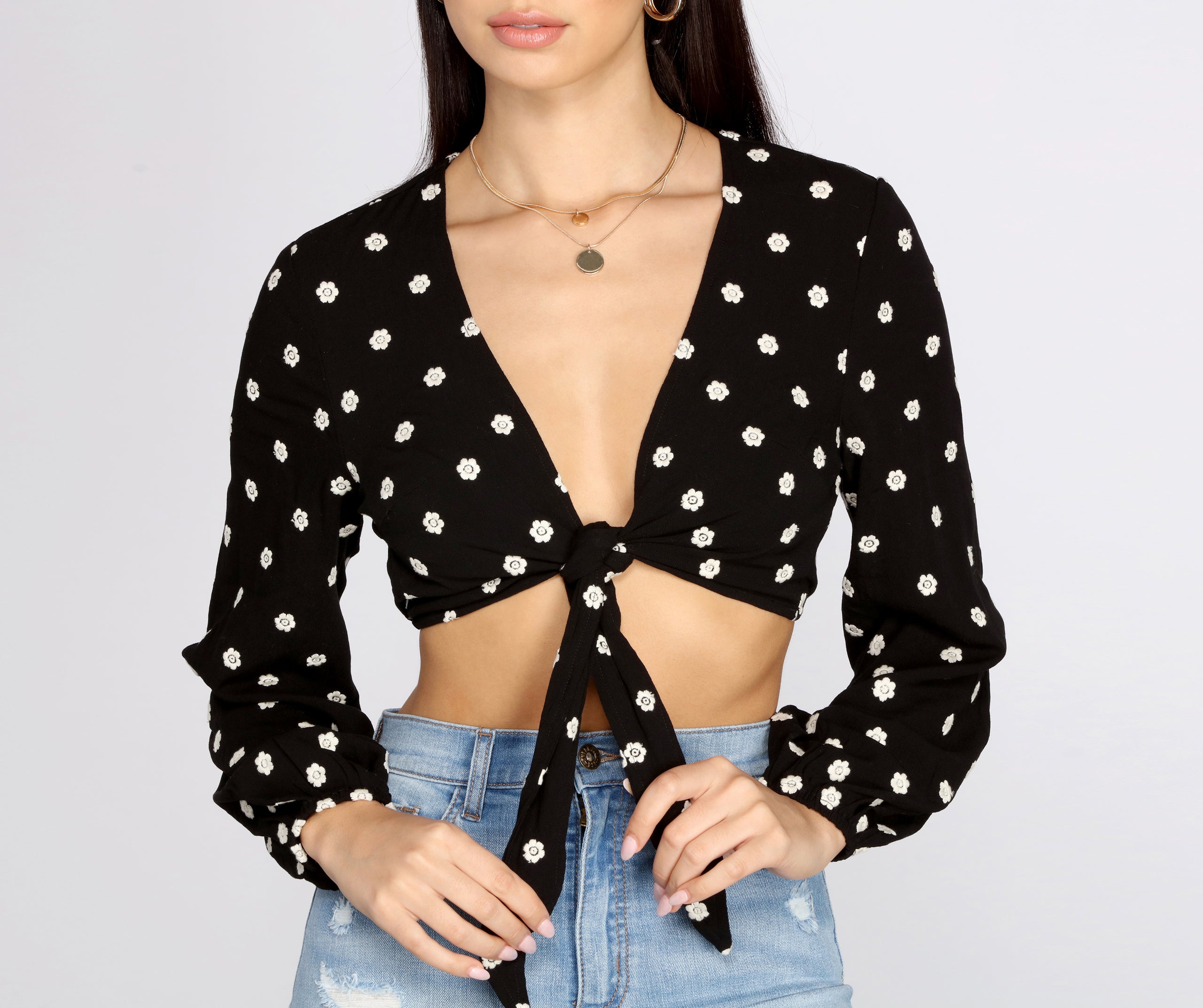 Floral Daze Tie Front Top