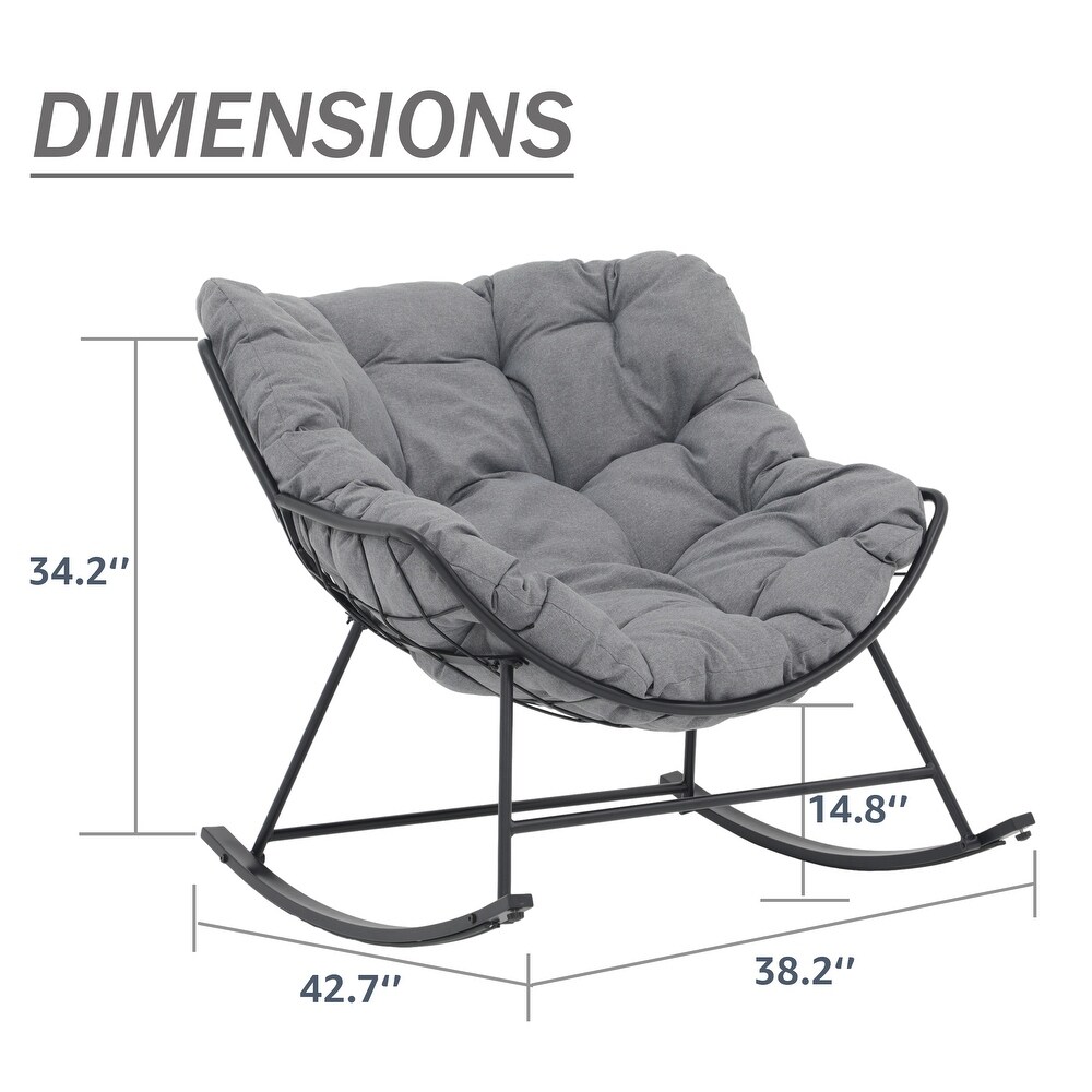 Patio Rocking Chair with Cushion