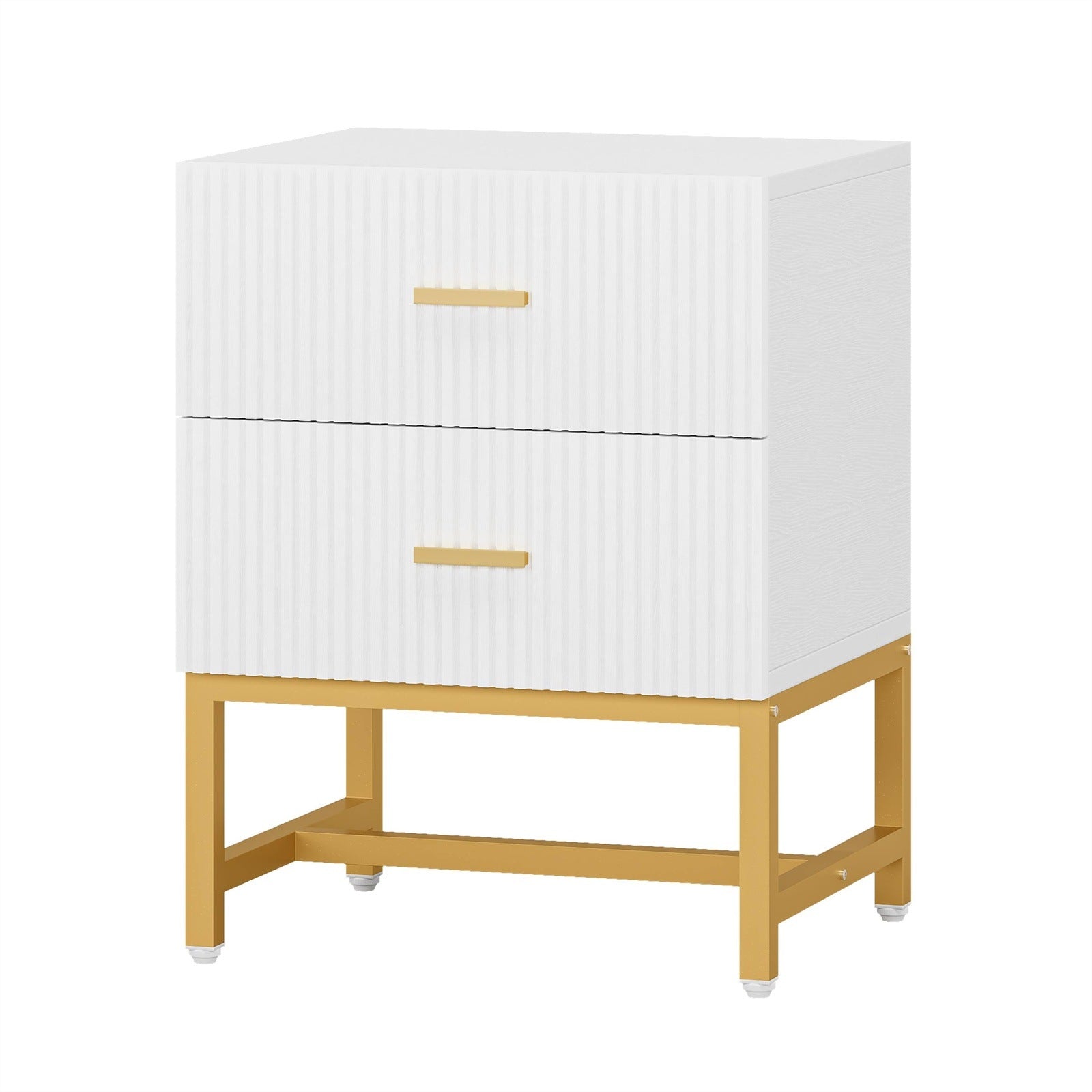 2-Drawer Nightstand, Modern Bedside End Table with Storage