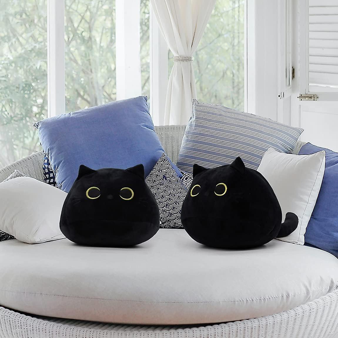 Black Cat Plush Toy 16'' Black Cat Pillow，soft Plush Doll Cat Plushie Cat Pillow，stuffed Animal Soft Plush Pillow Baby Plush Toys Cat Shape Design Sof