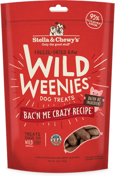 Stella and Chewy's Wild Weenies Bac'n Me Crazy Recipe Freeze-Dried Raw Dog Treats