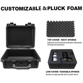 Big Red 9.2 in. L x 8 in. W x 4.8 in. H Small Watertight Case with Foam in Black AJFW611R