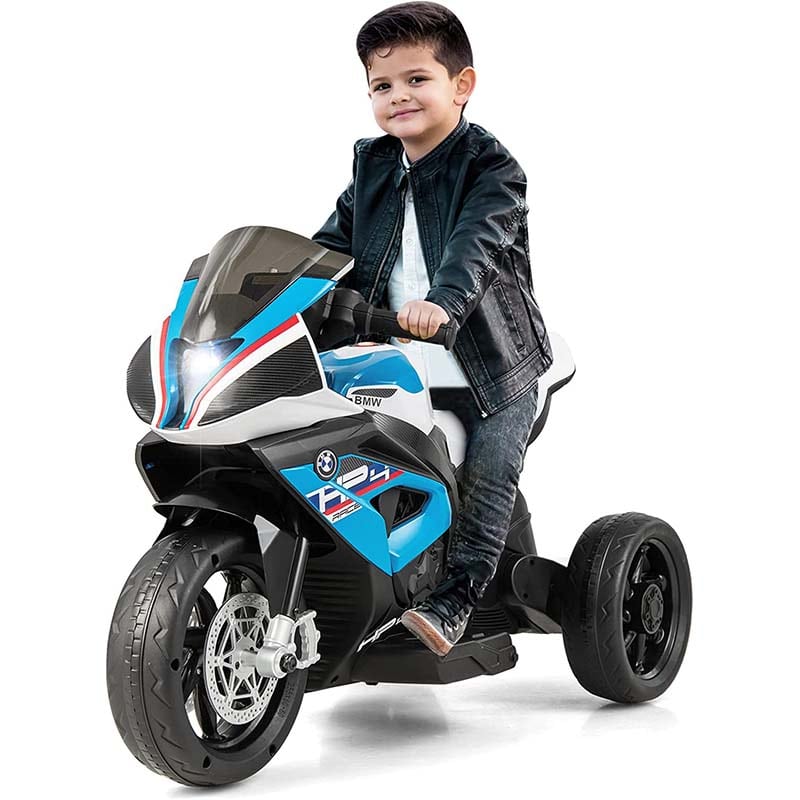 12V Licensed BMW Kids Ride on Motorcycle 3 Wheel Battery Powered Electric Riding Toy Trike with Light & Music