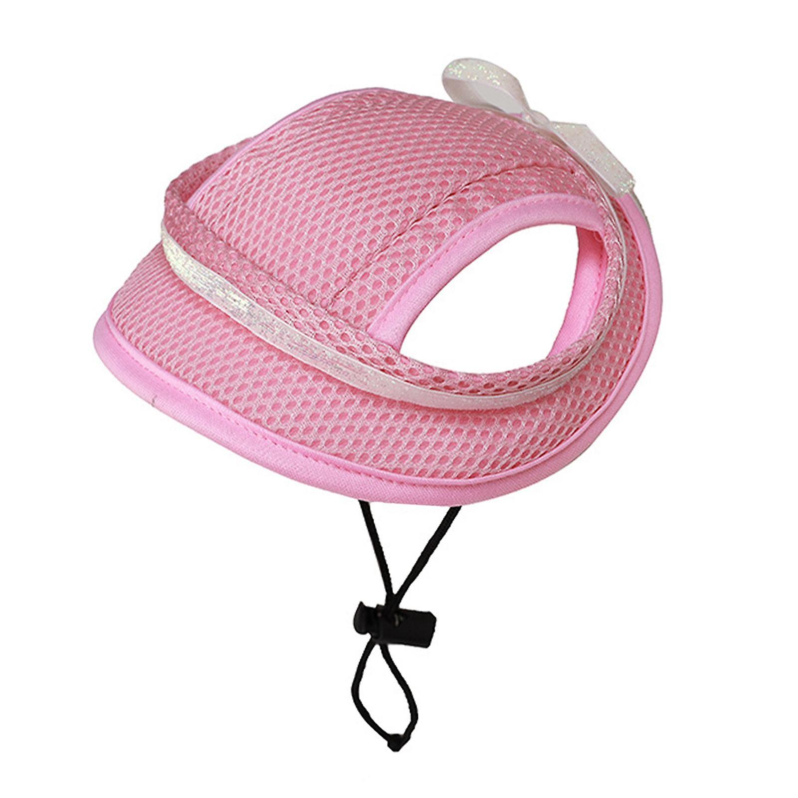 Pet Baseball Cap Casual Breathable Cats Visor Hat For Summer Walking Outdoor Pink S