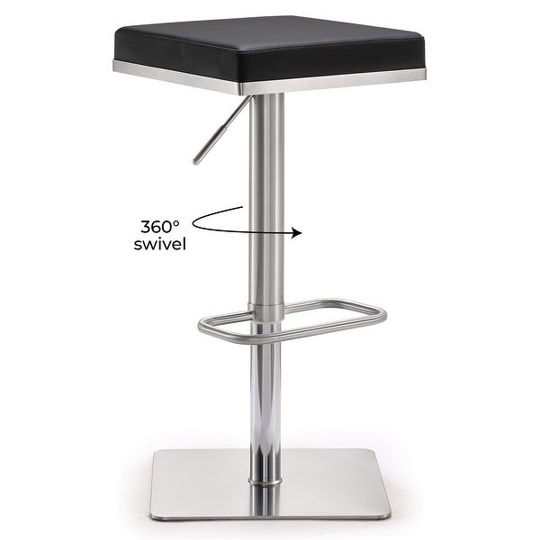 Strick and Bolton Fulla Stainless Steel Eco-leather Square Barstool