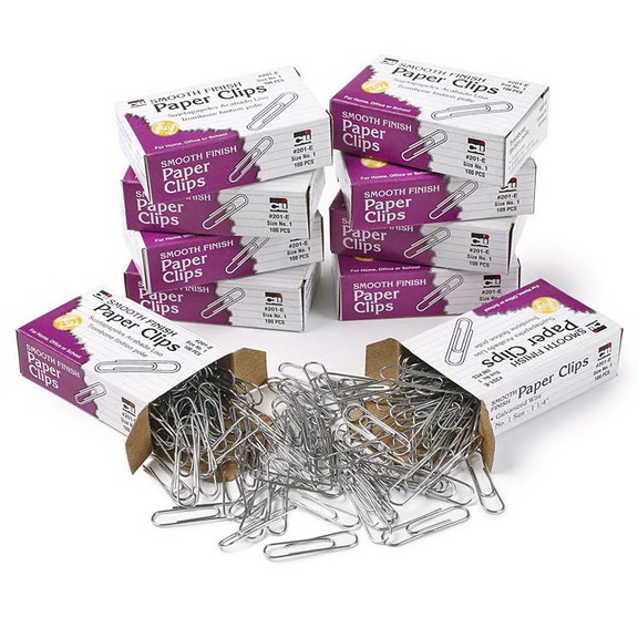 Charles Leonard CHL201E 10 Paper Clips Gem 10 Boxe...