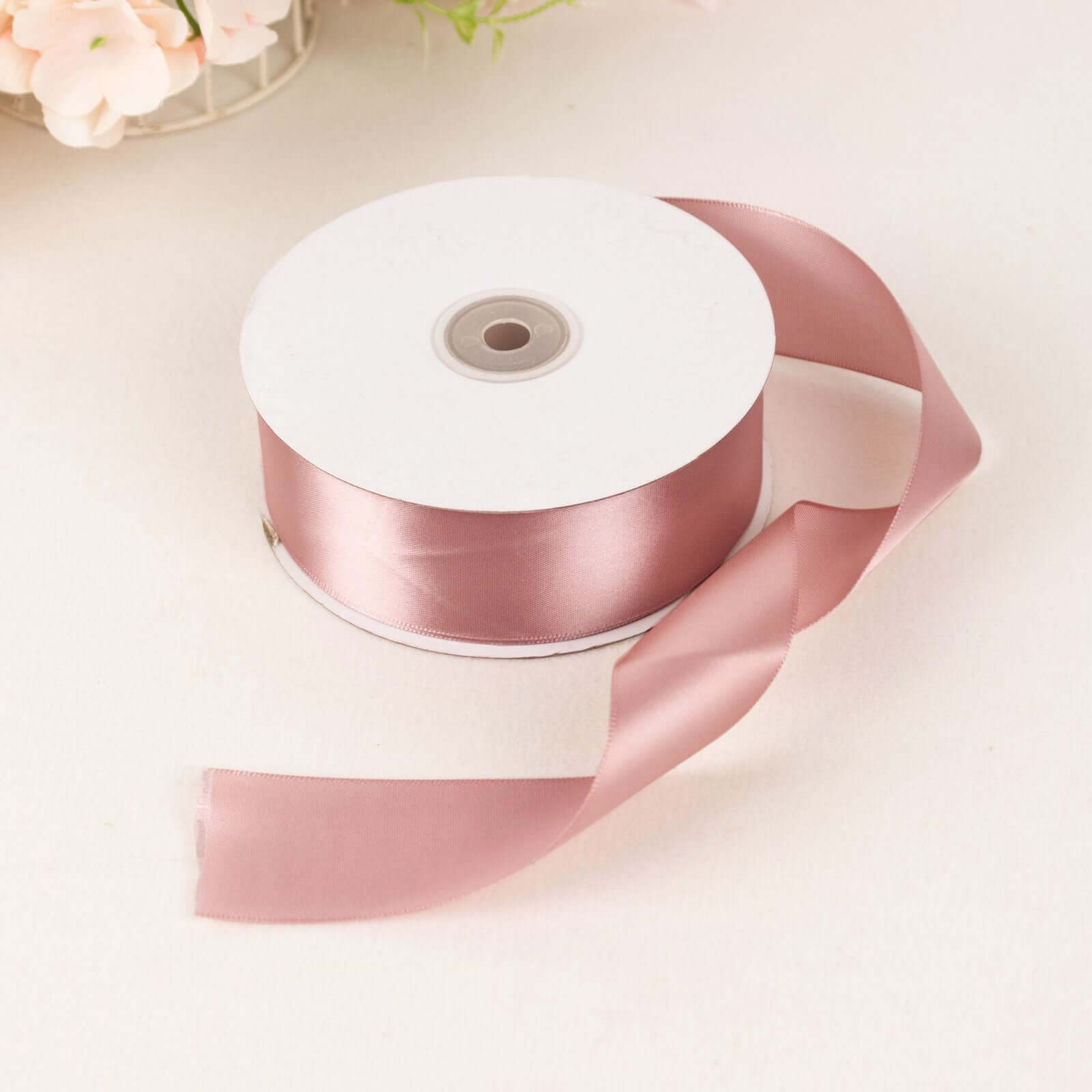 Dusty Rose Single Face Decorative Satin Ribbon 50 Yards 1.5