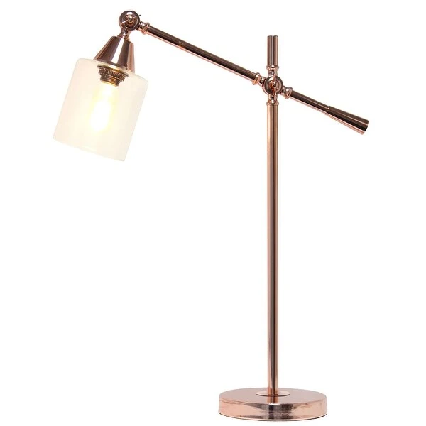 Elegant Designs Tilting Arm Desk Lamp， Rose Gold - 7.25x19.75x28