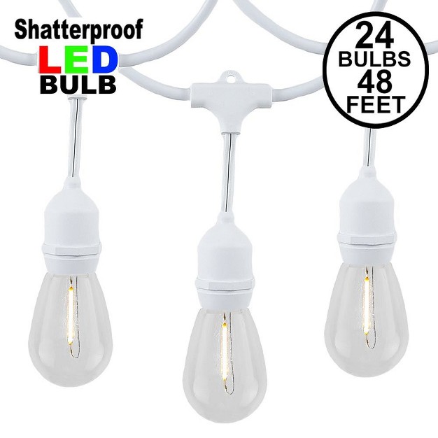 Novelty Lights Warm White Led Edison Lights With 26 Suspended S14 ment Bulbs 48 Feet