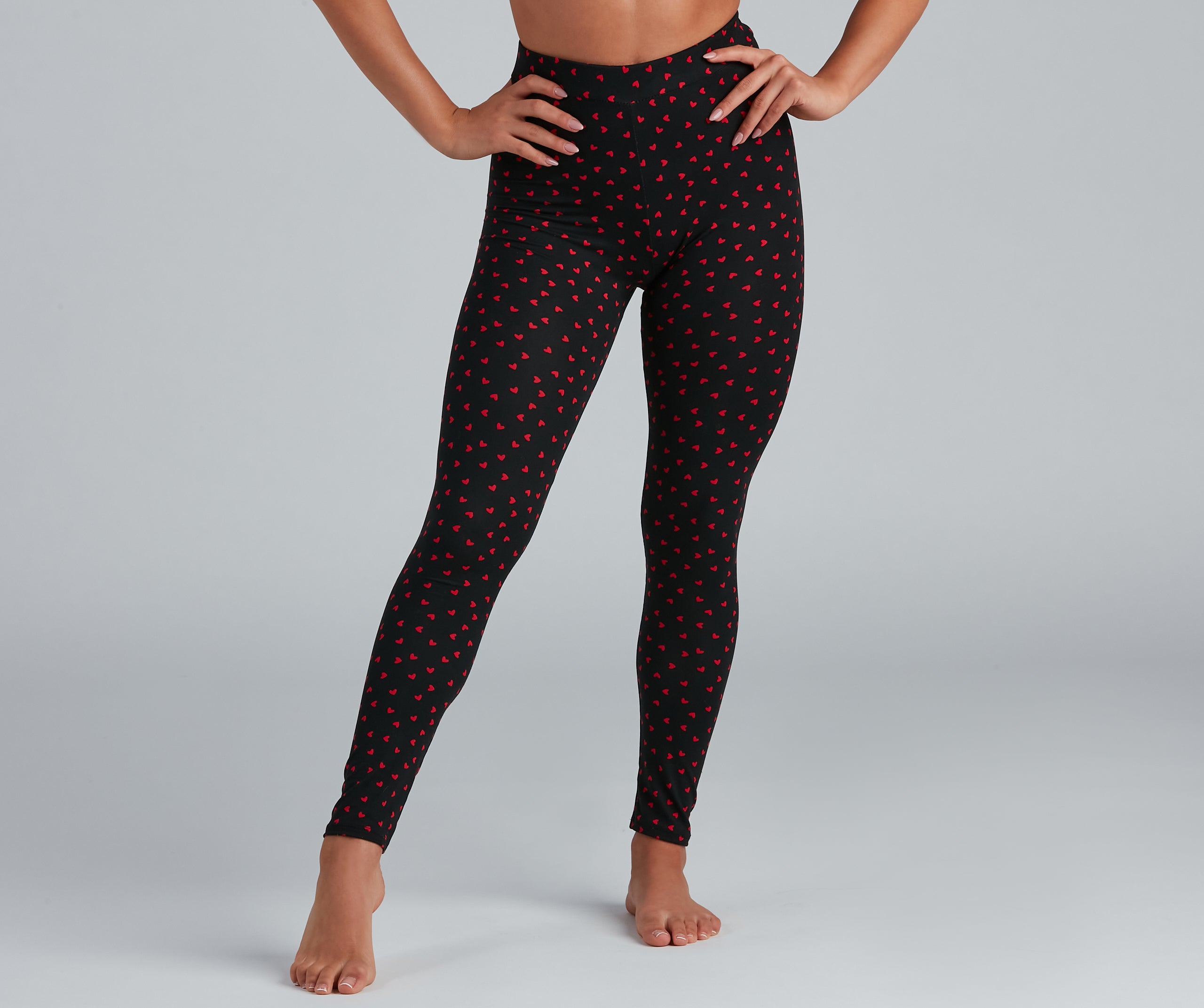 So Flirty Heart Printed Pajama Leggings