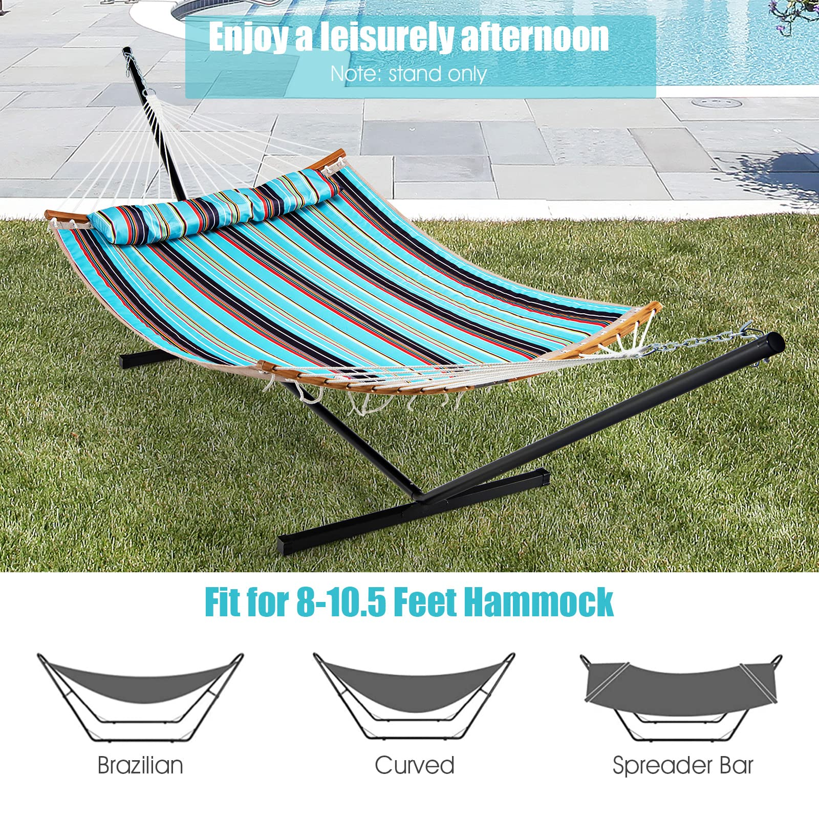 Giantex Hammock Stand 2-Person Heavy-Duty Hammock Frame with Storage Bag