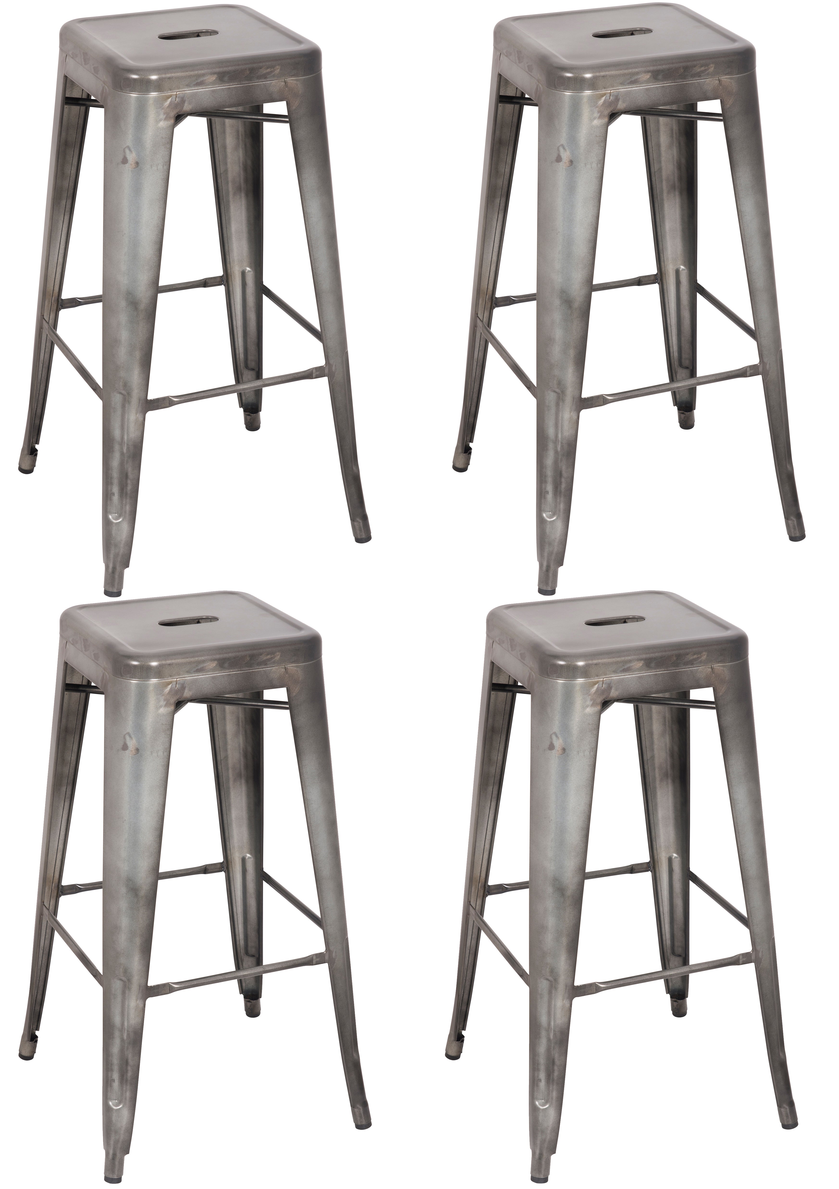 Galvanized Steel Bar Stool - Pack of 4