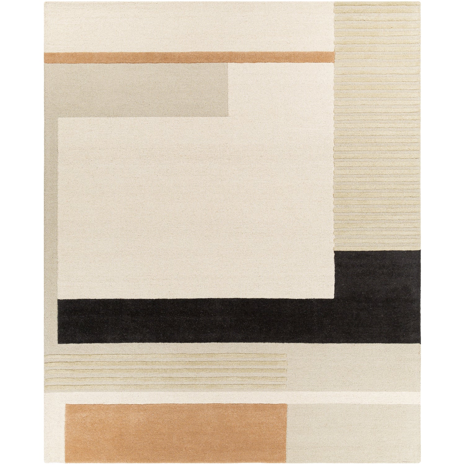 Emma Hand Tufted Rug in Khaki, Charcoal, Camel