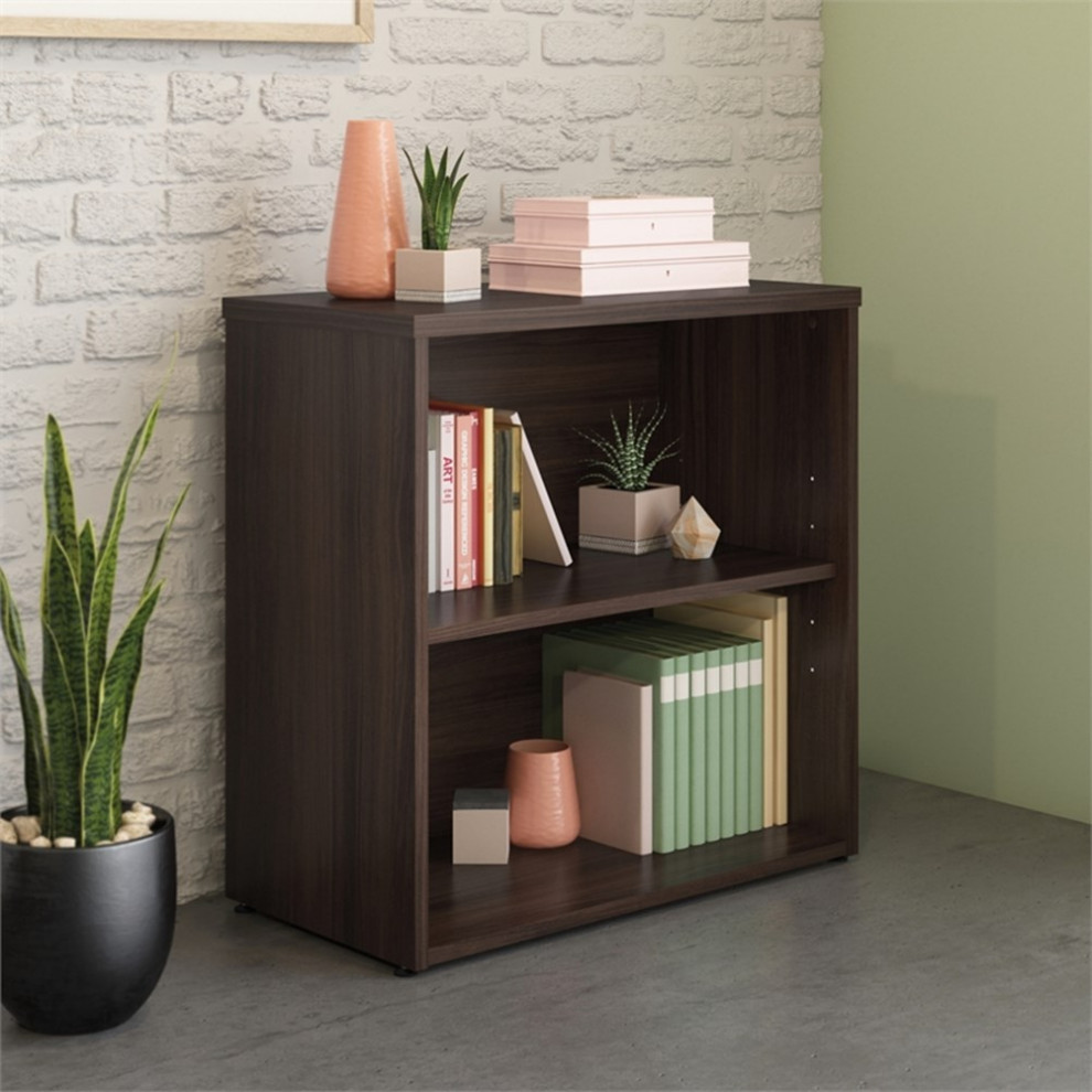 Sauder Affirm Engineered Wood 2 Shelf Bookcase in Noble Elm/Brown Finish   Transitional   Bookcases   by Homesquare  Houzz