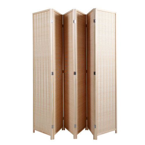 6 Panel Bamboo Room Divider  Private Folding Porta...