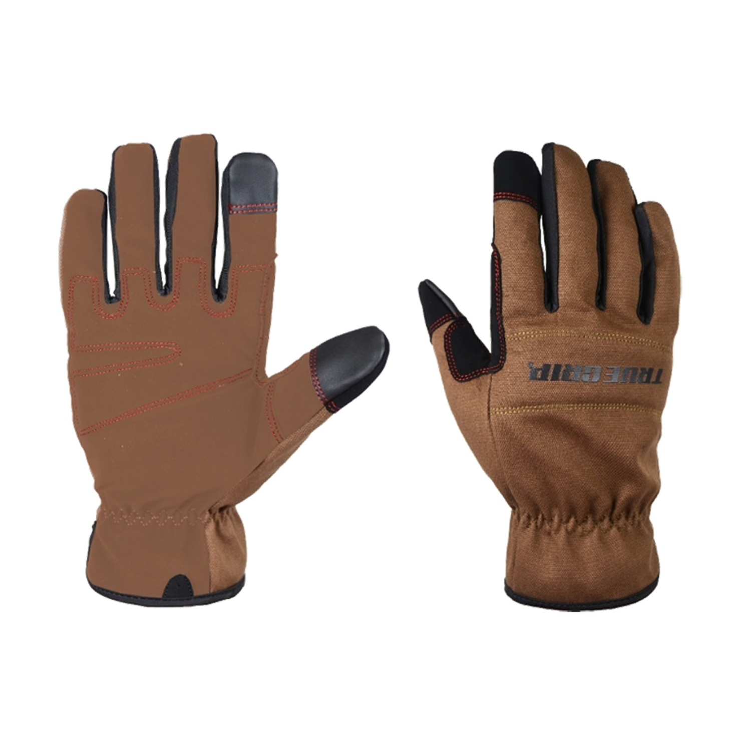 True Grip Men\u0027s Indoor/Outdoor Chore Gloves Black/Brown M 1 pair