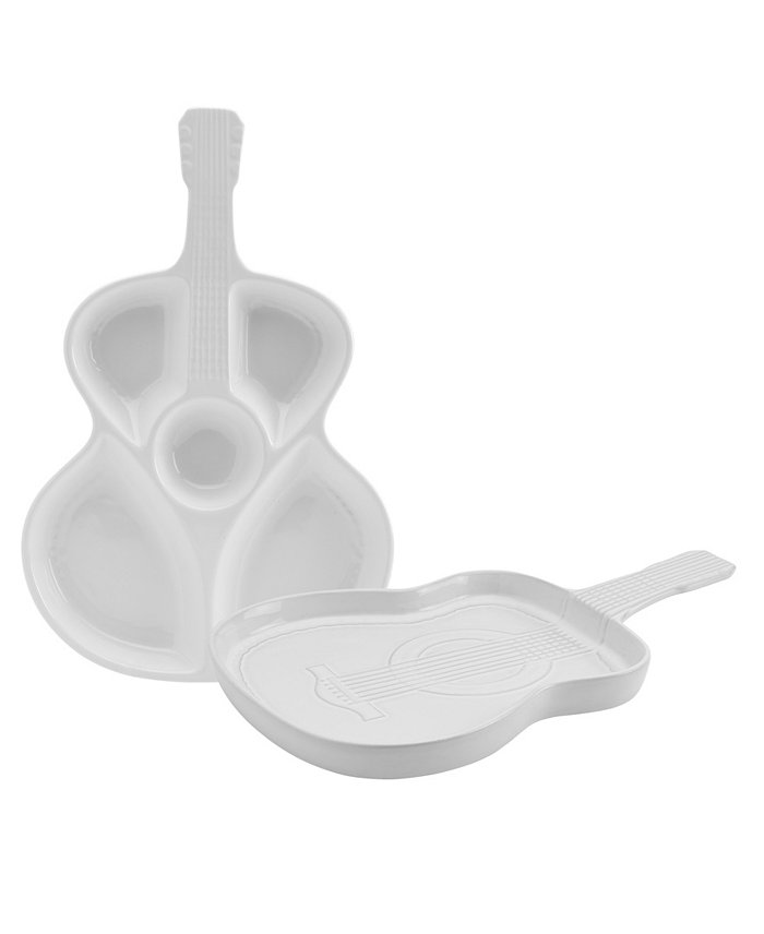 Dolly Parton 2 Piece Serving Set -3D Guitar Platter Chip and Dip