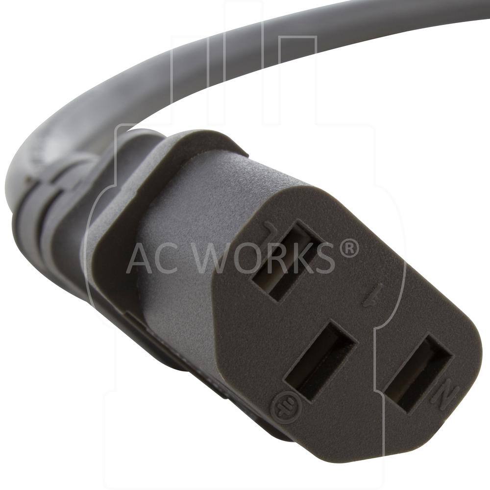 AC WORKS Up to 10 ft. 10 Amp 183 Coiled Medical Grade Power Cord with C13 Connector MDC515C13-V1