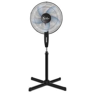 Aoibox Adjustable-Height 16 in. Black Oscillating 3 Adjustable Speed Energy Save Pedestal Stand Fan for Indoor Office  Dorm SNMX029