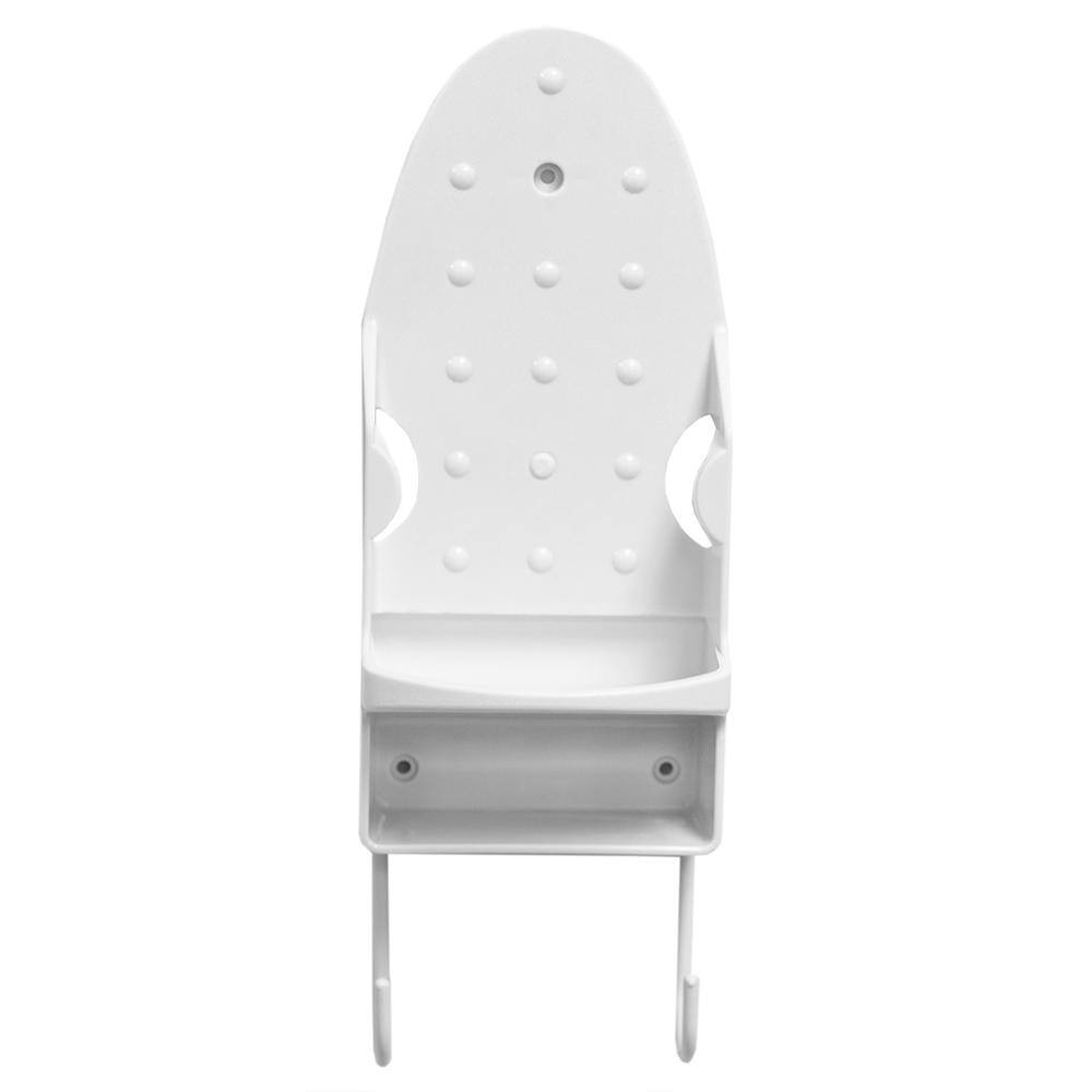 Home Basics Wall Mount Ironing Board with Built-In Accessory Hooks White HDC52635