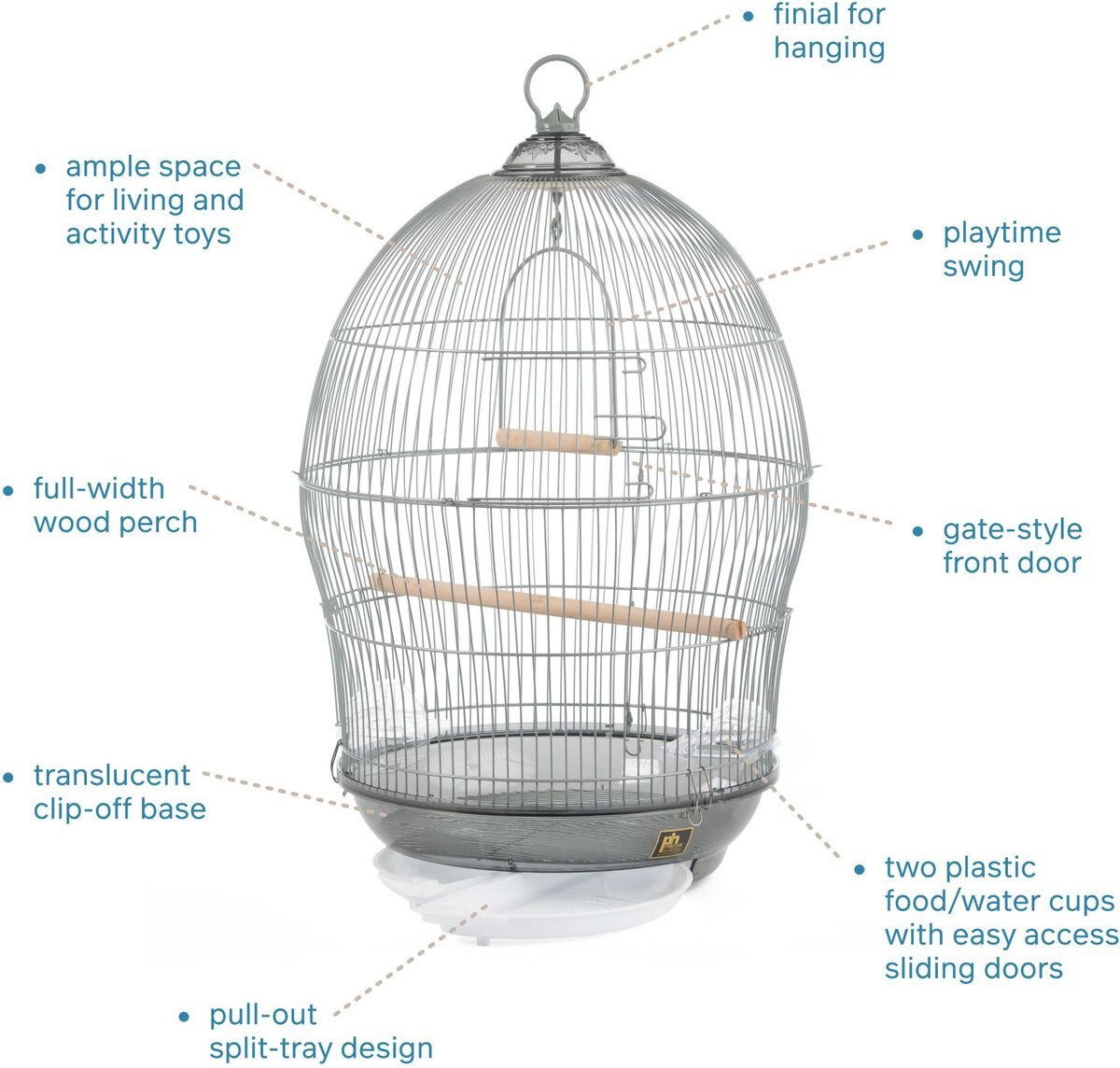 Prevue Pet Products Sonata Bird Cage， Gray