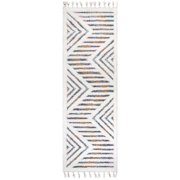 Nuloom Bristol High low Geometric Tassel Area Rug