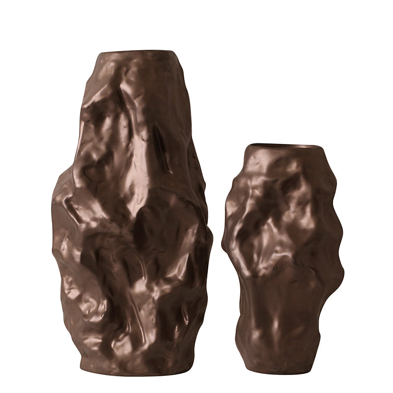 Brown Irregular Vase-B Fa-D2066B