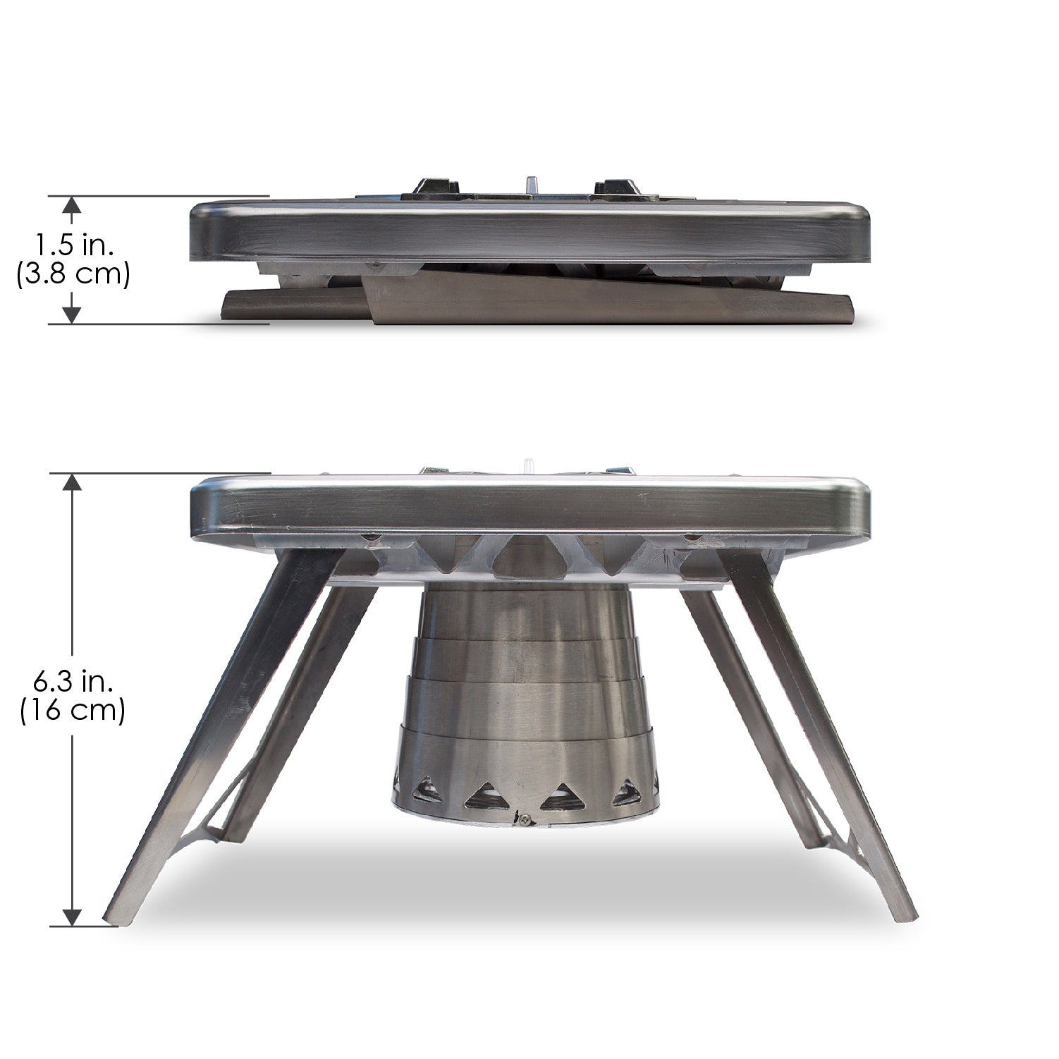 nCamp 4 Piece Camping Stove, Propane adaptor, Prep Surface Set with Carrying Case Bundle