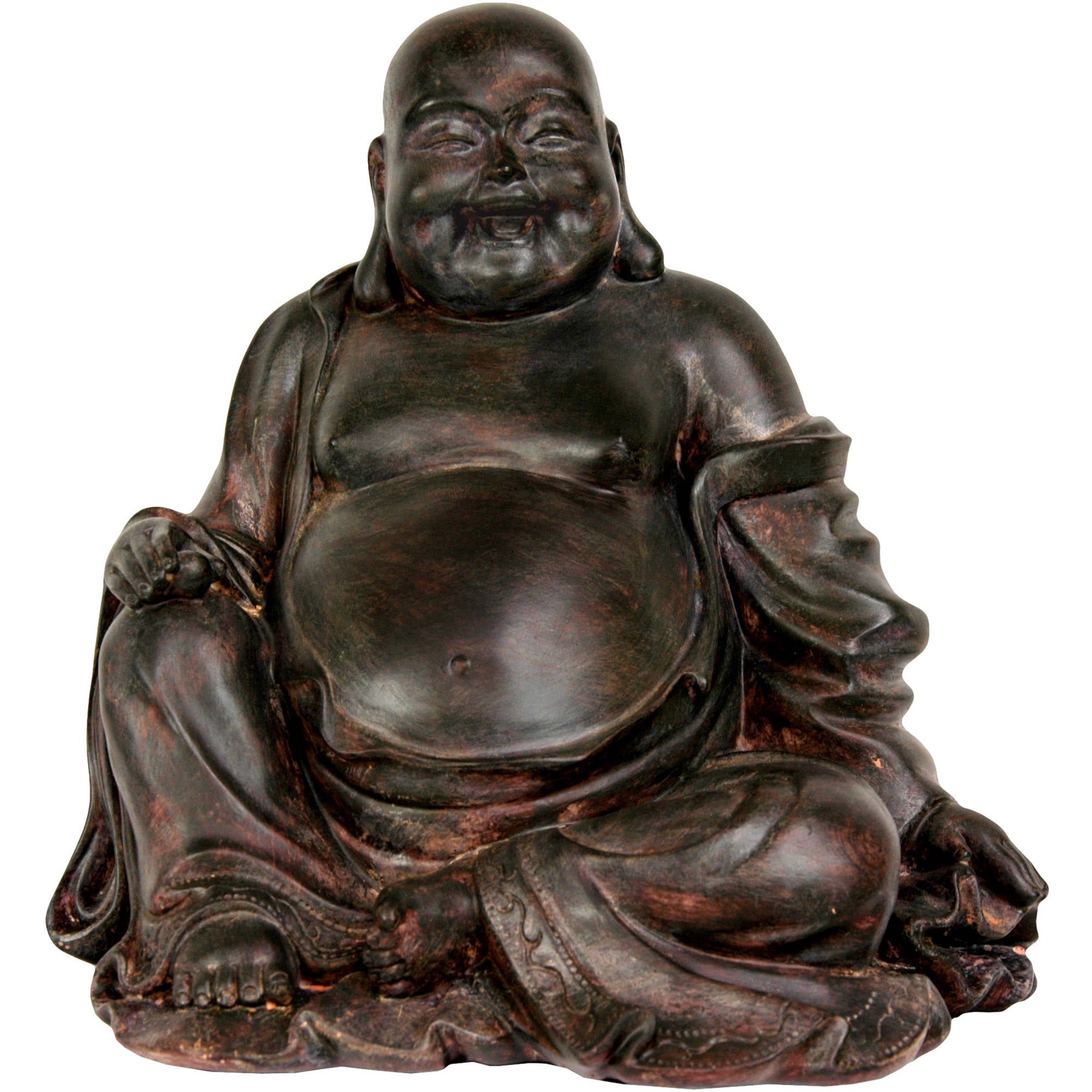 Oriental Furniture 11" Sitting Lucky Buddha Statue, decorative item, oriental design, any occasion, any room