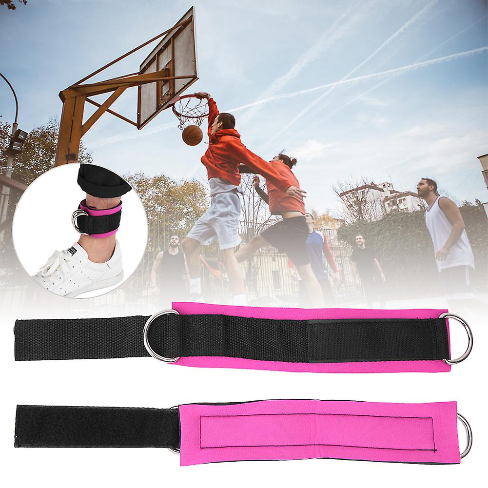 1 Pair Sports Resistance Exercise D Shape Ring Buckle Ankle Tape Training Protective Equipment(storage Bag Packing Rose Red  Silverandamp;white)