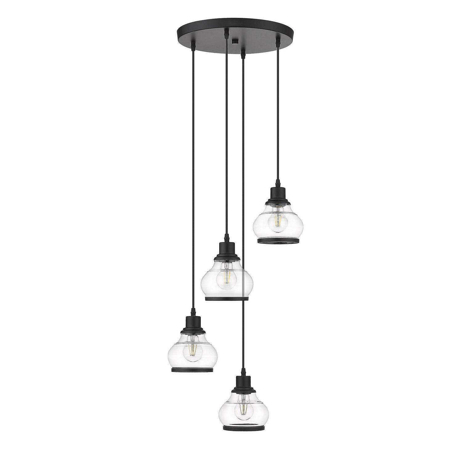 Ove Decors Theodore 4-Light 16 in. Pendant Light in Black finish