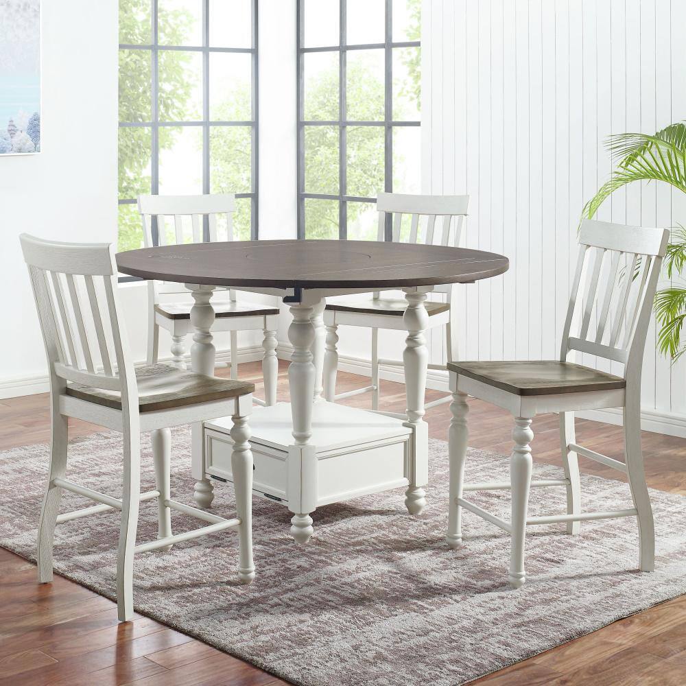 Steve Silver Joanna Ivory And Dark Oak 9-Piece Counter Height Dining Set JA59599PC